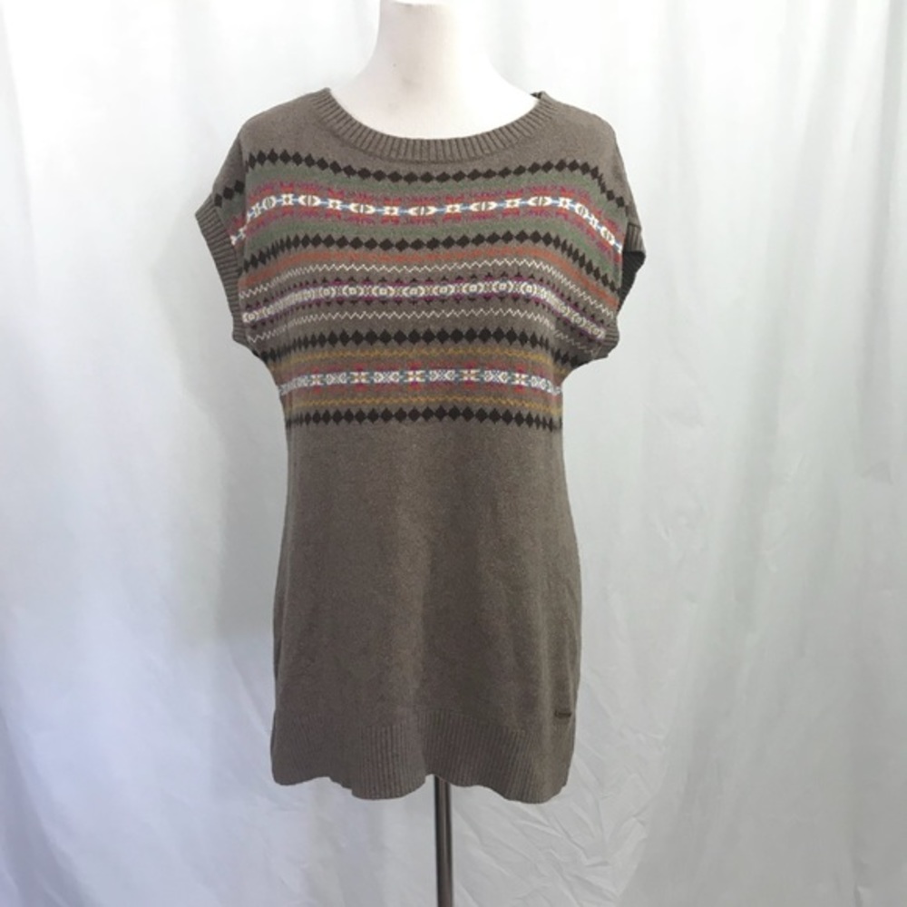 Tommy Hilfiger Brown Argyle Sweater Tunic Dress M